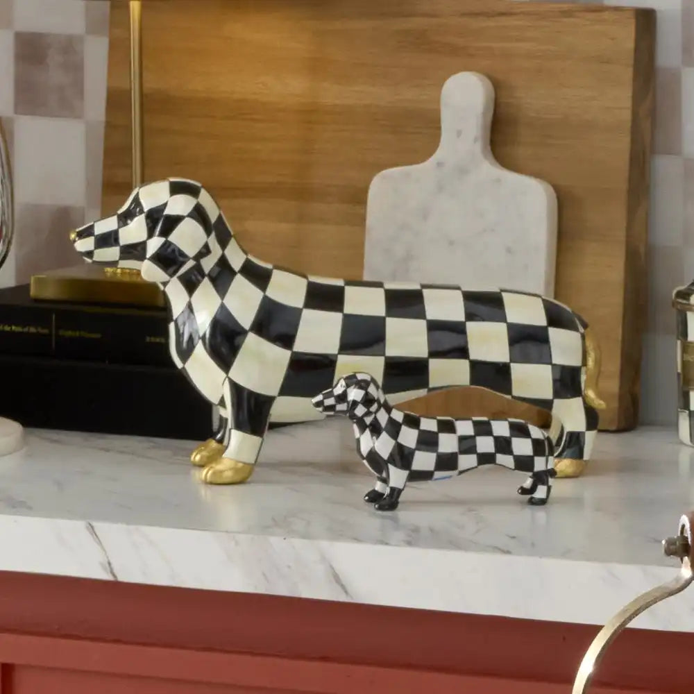Courtly Check Dachshund Figurine