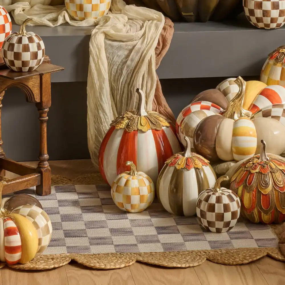 Harvest Glow Paprika Stripe Pumpkin