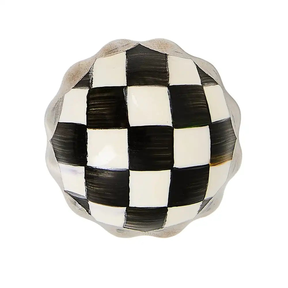 Courtly Check Petit Four Platinum Round Knob