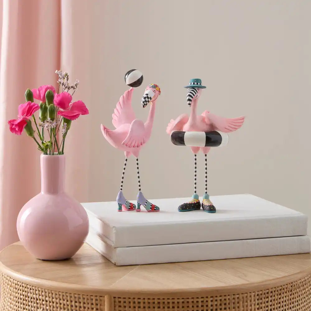 Sheila and Sheldon Flamingo Figurines, Set of 2