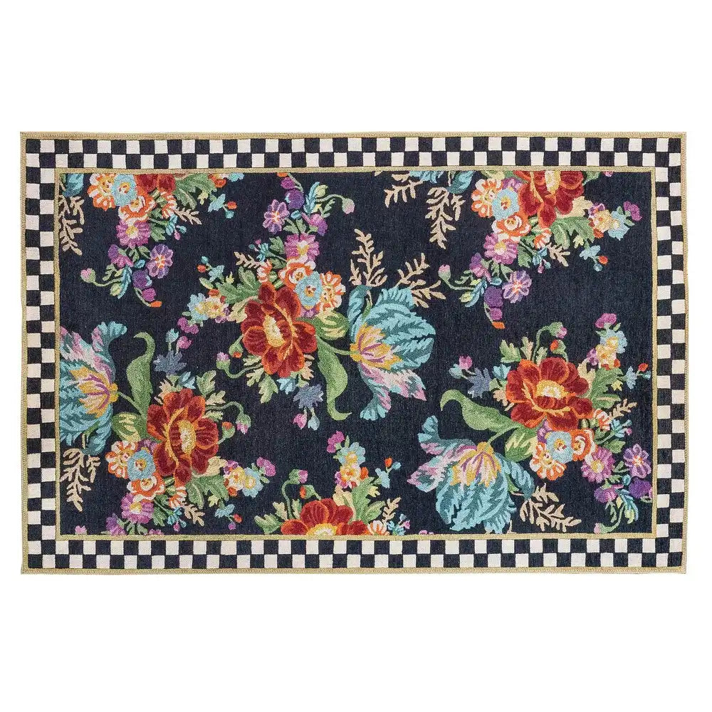 Flower Market 6' Octagon Washable Rug