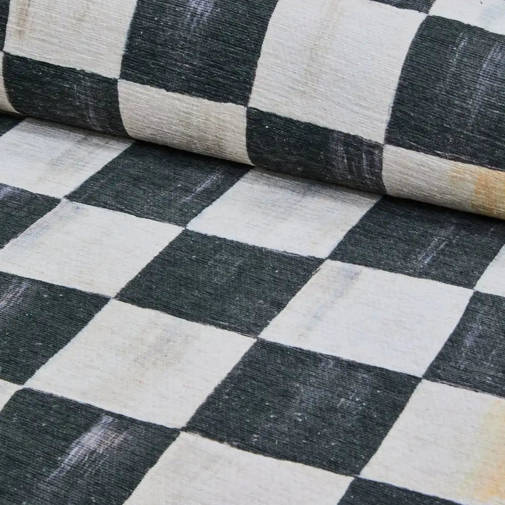 Courtly Checkered 3' x 5' Washable Rug