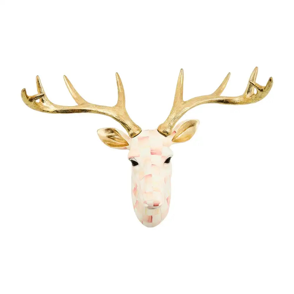 Mocha Check Small Deer Wall Decor
