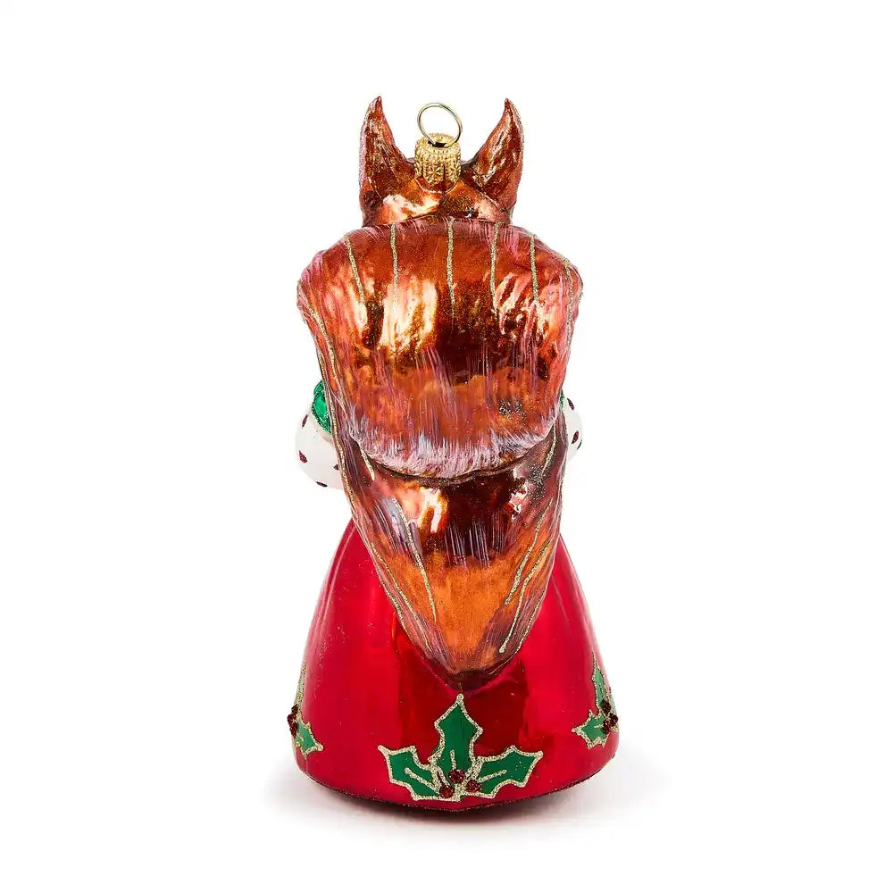 Check It out Squirrel Glass Ornament