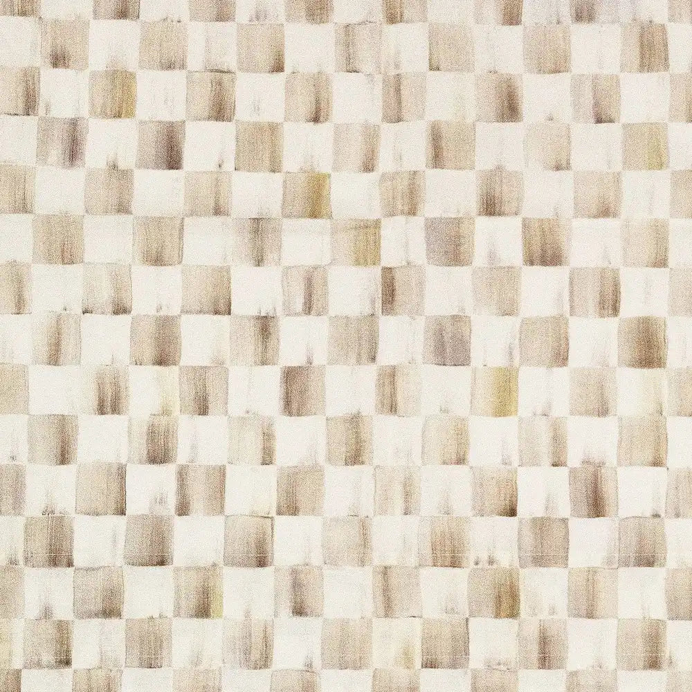 Mocha Check Cafe Curtains, Set of 2