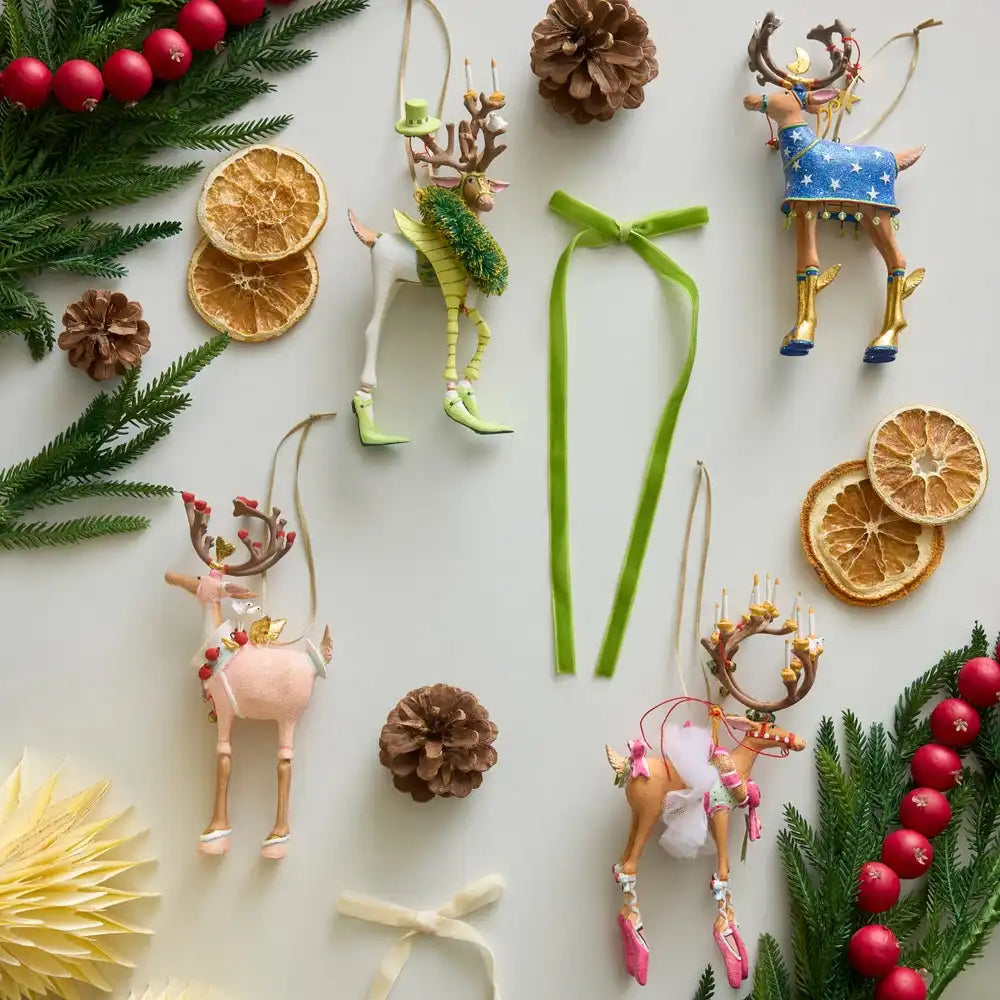 Patience Brewster Dash Away Reindeer Ornament Set-B