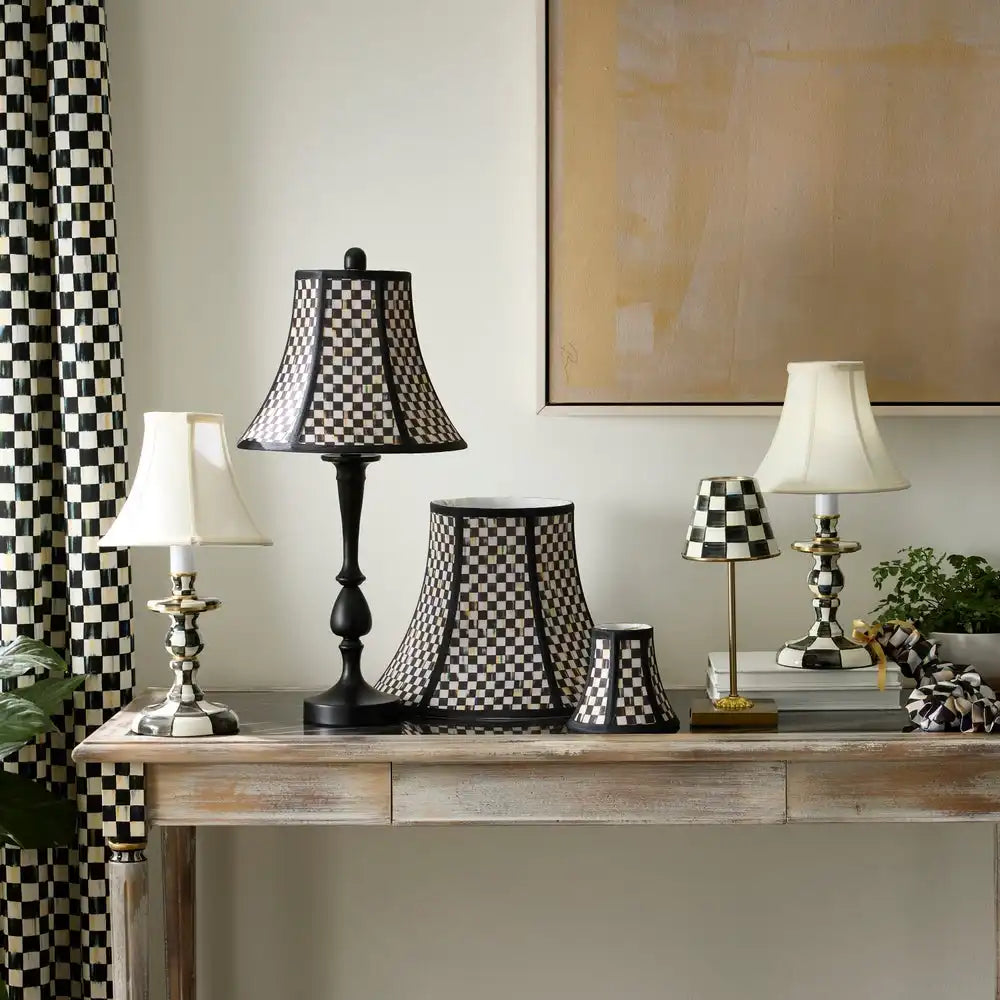 Mocha Check Chandelier Shade