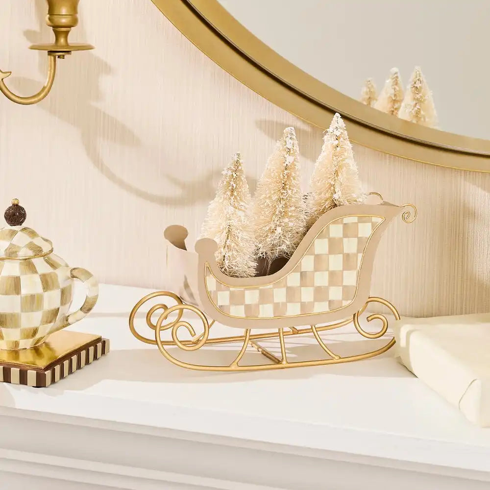 Natural Noel Tin Sleigh with Trees