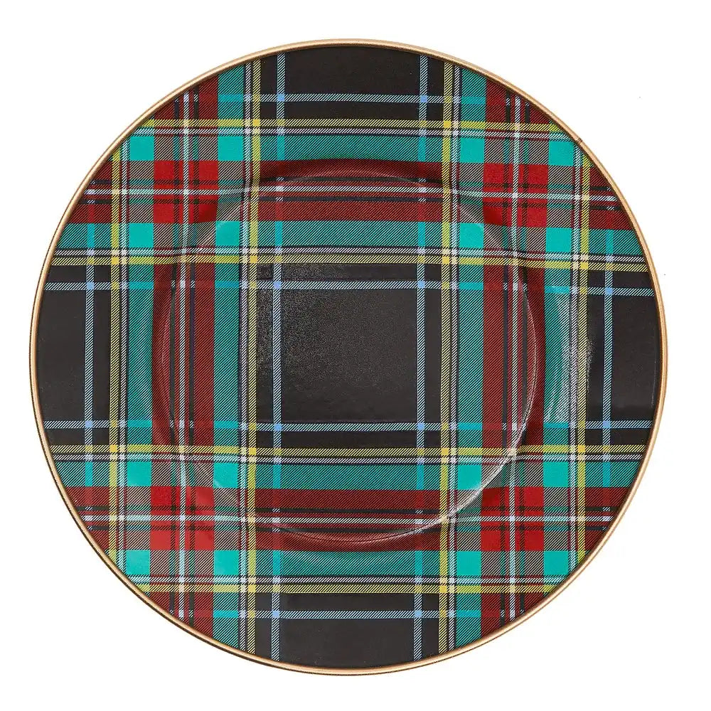 Tartan Black Salad/Dessert Plate