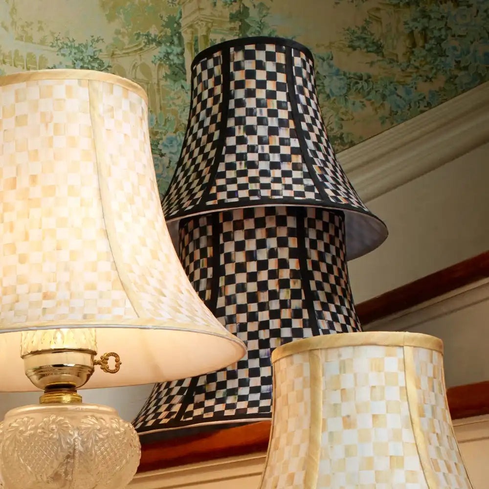 Mocha Check Chandelier Shade