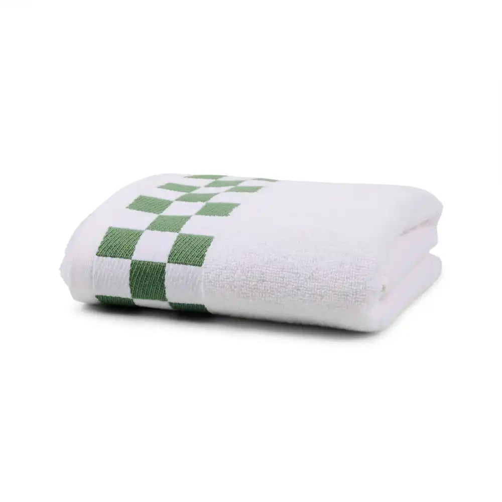 Hand Towel with Sage Green Check Border