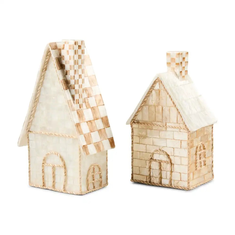Natural Noel Capiz Houses, Set of 2