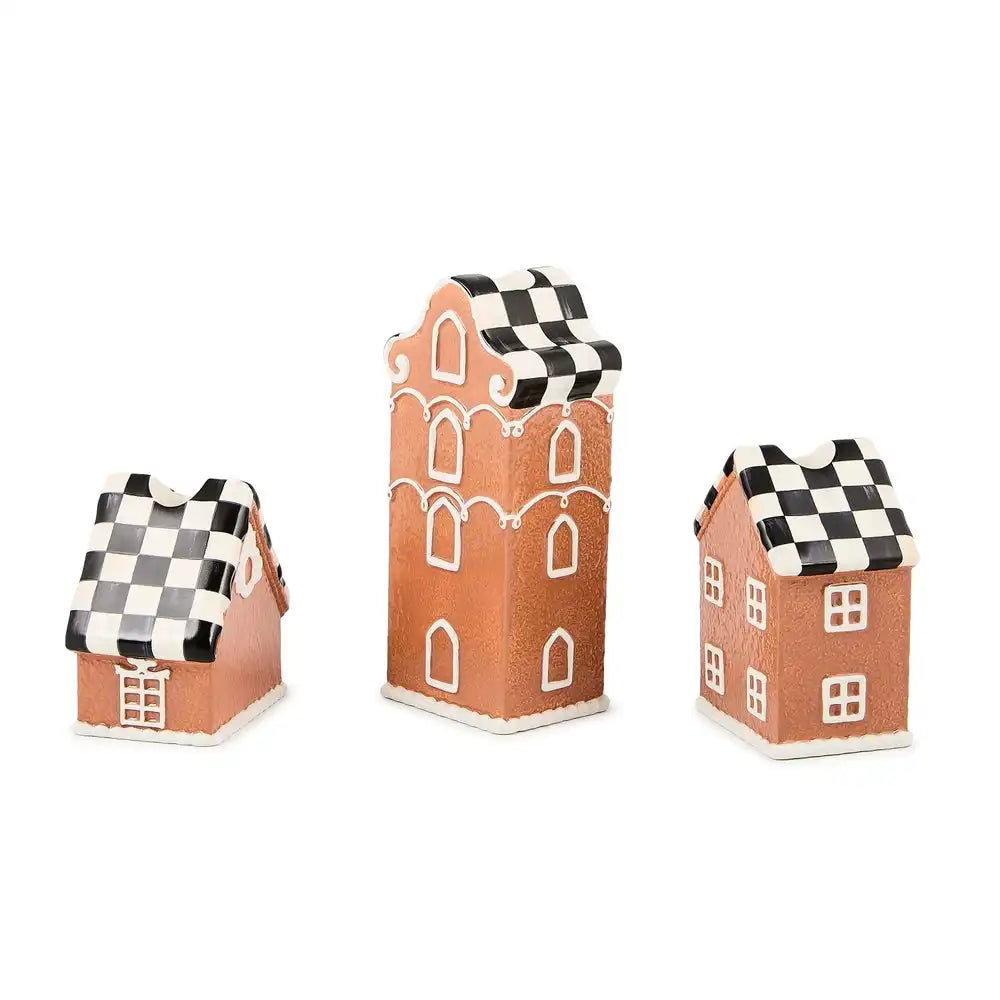 Gingerbread Village Candle Holders, Set of 3